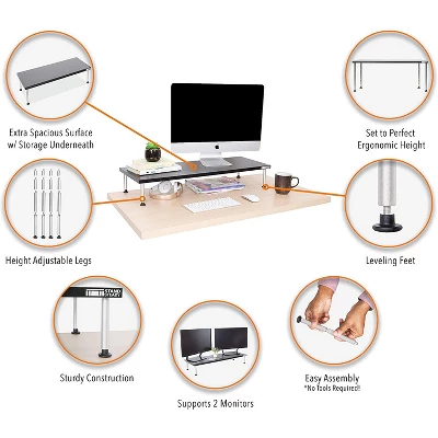 Titan Monitor Stand – 31.25” Height Adjustable Monitor Riser And Desk Shelf– Black – Stand Steady 5 Titan Monitor Stand – 31.25” Height Adjustable Monitor Riser And Desk Shelf– Black – Stand Steady - Image 3