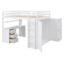 Full Size Loft Bed With Drawers, Desk And Wardrobe - ModernLuxe -Quality Furniture Store GUEST 01533f27 bfae 4d75 a26c fbf261428b1f