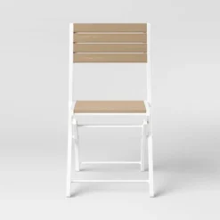 Bryant 4pk Faux Wood Folding Patio Bistro Chairs - White/Light Wood - Threshold™ -Quality Furniture Store GUEST 048e3749 da5e 4a40 8226 5119b7660d58