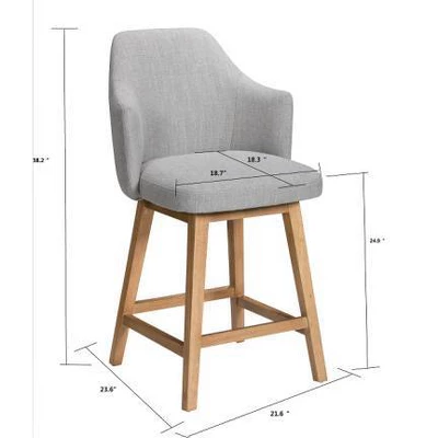 Kinston Swivel Curved Back Upholstered Counter Height Barstool - Threshold™ 8 Kinston Swivel Curved Back Upholstered Counter Height Barstool - Threshold™ - Image 6