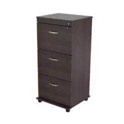 40.16" 3 Drawer Locking File Cabinet Espresso - Inval -Quality Furniture Store GUEST 0d019e94 5800 4a33 8841 6b741b9bc795