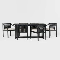 7pc Modern Slatted Wood Outdoor Dining Set - Saracina Home 14 7pc Modern Slatted Wood Outdoor Dining Set - Saracina Home -Quality Furniture Store GUEST 117dd8e5 e41e 4deb 8859 7e6c9ff717ab