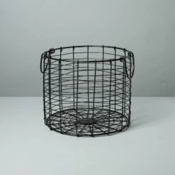 Round Wire Storage Basket With Handles Black - Hearth & Hand™ With Magnolia -Quality Furniture Store GUEST 120e63a7 77b2 4fd8 a437 cab6653b0a86