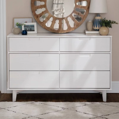 Mid-Century Modern Groove Wood 6 Drawer Dresser - Saracina Home 4 Mid-Century Modern Groove Wood 6 Drawer Dresser - Saracina Home - Image 2