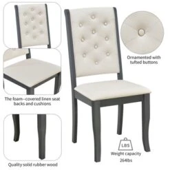 6 PCS Retro Dining Set With Unique-designed Table And Upholstered Chair-ModernLuxe 17 6 PCS Retro Dining Set With Unique-designed Table And Upholstered Chair-ModernLuxe -Quality Furniture Store GUEST 18007a98 7761 4a30 a9ee 913421e58038