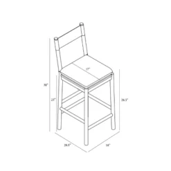Emery Wood Counter Height Barstool With Upholstered Seat And Sling Back Natural - Threshold™ Designed With Studio McGee -Quality Furniture Store GUEST 195f58ad 8370 4b07 a2c7 caa1f841e5e6