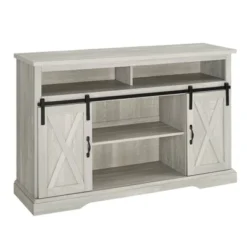 Transitional Sliding Barndoor Highboy TV Stand For TVs Up To 58" - Saracina Home -Quality Furniture Store GUEST 1e7753a0 161a 461f a869 c017e7263cc2
