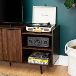 Rockwell Modern Storage TV Stand For TVs Up To 43" Brown - Saracina Home -Quality Furniture Store GUEST 1ec14ba5 44fc 47a9 b688 d123f57c5c73