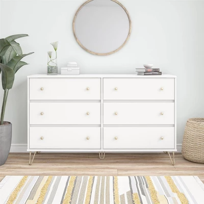 6 Drawer Finley Dresser White - Novogratz 3 6 Drawer Finley Dresser White - Novogratz