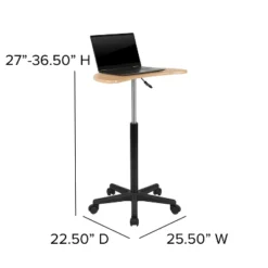 Emma And Oliver Sit To Stand Mobile Laptop Computer Desk - Portable Rolling Standing Desk -Quality Furniture Store GUEST 21dca0bb c338 4943 8c27 76e8aee91140
