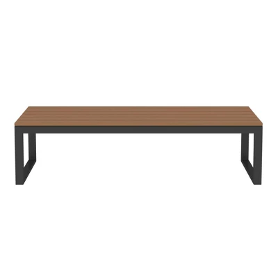 4pc Metal & Wood All Weather Patio Sectional Set - Natural - Saracina Home 7 4pc Metal & Wood All Weather Patio Sectional Set - Natural - Saracina Home - Image 5