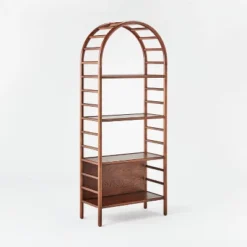 72" Holladay Curved Wooden Bookcase - Threshold™ Designed With Studio McGee -Quality Furniture Store GUEST 245145c7 43e9 43cb 9096 d7c8d5f6dc83