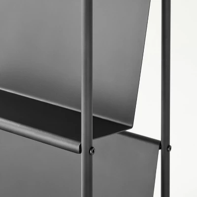 Two-Tier Metal Vinyl Record Storage Rack Black - Hearth & Hand™ With Magnolia 6 Two-Tier Metal Vinyl Record Storage Rack Black - Hearth & Hand™ With Magnolia - Image 4