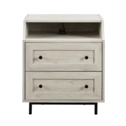 Transitional 2 Drawer Nightstand With USB Port - Saracina Home -Quality Furniture Store GUEST 25945b3e 4823 49b8 a68b 0b3b259e20b4