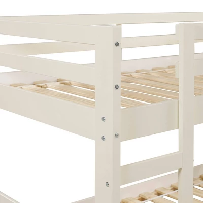 Twin Over Twin Indy Solid Wood Low Bunk Bed - Saracina Home 4 Twin Over Twin Indy Solid Wood Low Bunk Bed - Saracina Home - Image 3