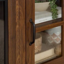 Tasi Transitional Farmhouse Glass Window Pane Door With Electric Fireplace TV Stand For TVs Up To 80" - Saracina Home -Quality Furniture Store GUEST 266745d8 95f0 4abc b2e5 43d1c9c0a3f3