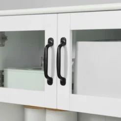 HOMCOM Freestanding Kitchen Pantry, 4-Door Buffet Cabinet With Hutch, Coffee Bar With Adjustable Shelves, 63.5 Inches, White -Quality Furniture Store GUEST 280f6d6f 7549 46dc 9872 58e221f9506c