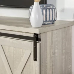 Modern Transitional Sliding Barndoor TV Stand For TVs Up To 65"- Saracina Home -Quality Furniture Store GUEST 2ed1e221 3435 4c95 a81e 6f1a77314c8f
