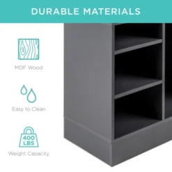 Best Choice Products 46in Shoe Storage Organization Rack Bench For Entryway, Bedroom W/ Padded Seat, 10 Cubbies - Gray 11 Best Choice Products 46in Shoe Storage Organization Rack Bench For Entryway, Bedroom W/ Padded Seat, 10 Cubbies - Gray -Quality Furniture Store GUEST 317b4c0f 8de9 4cb8 9ebc 4d1094553cf1