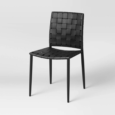 Wellfleet Woven Leather Metal Base Dining Chair - Threshold™ 4 Wellfleet Woven Leather Metal Base Dining Chair - Threshold™ - Image 2