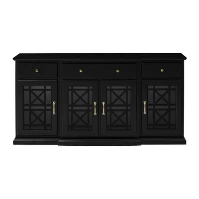 Selma Transitional 3 Tiered Ornate Fretwork Door Sideboard - Saracina Home 4 Selma Transitional 3 Tiered Ornate Fretwork Door Sideboard - Saracina Home - Image 2