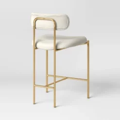 Orion Luxe Backed Counter Height Barstool With Brass Legs Gray Velvet - Threshold™ -Quality Furniture Store GUEST 33b10d11 4ac6 416d b941 181159cfc112