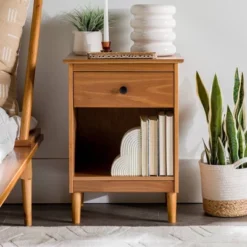 Stiva Classic Mid-Century Modern 1 Drawer Nightstand - Saracina Home -Quality Furniture Store GUEST 33c12aa3 b173 42fe b6c7 72dbb0a37814