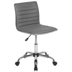 Emma And Oliver Low Back Designer Armless Ribbed Swivel Task Office Chair -Quality Furniture Store GUEST 34b755b6 b6f9 4005 adb2 3a20d34ebc77