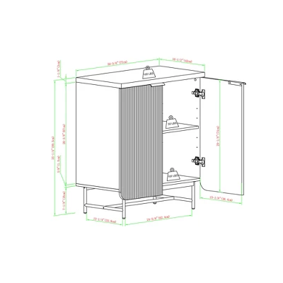 Modern 2 Door Reeded Accent Cabinet - Saracina Home 11 Modern 2 Door Reeded Accent Cabinet - Saracina Home - Image 9