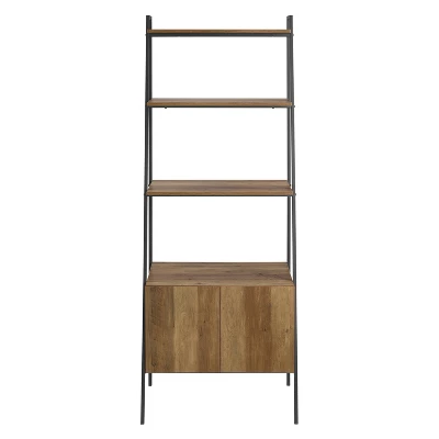 72" Open Shelf And Closed Storage Cabinet Ladder Bookcase - Saracina Home 4 72" Open Shelf And Closed Storage Cabinet Ladder Bookcase - Saracina Home - Image 2