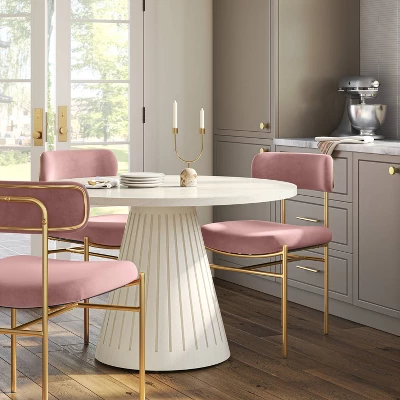 Orion Luxe Dining Chair With Brass Legs Blush Velvet - Threshold™ 3 Orion Luxe Dining Chair With Brass Legs Blush Velvet - Threshold™