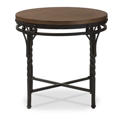 Austin Vintage Industrial Round End Table - Antique Bronze - Baxton Studio 3 Austin Vintage Industrial Round End Table - Antique Bronze - Baxton Studio