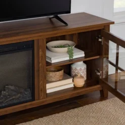 Tasi Transitional Farmhouse Glass Window Pane Door With Electric Fireplace TV Stand For TVs Up To 80" - Saracina Home -Quality Furniture Store GUEST 3996fb8e b862 40de b082 15ae3d8376e2