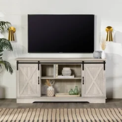 Modern Transitional Sliding Barndoor TV Stand For TVs Up To 65"- Saracina Home -Quality Furniture Store GUEST 3a33cfae 753c 49d5 b93b f8ed8ea1c772