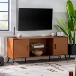 2 Door Mid-Century Modern Wood Storage TV Stand For TVs Up To 65" - Saracina Home 24 2 Door Mid-Century Modern Wood Storage TV Stand For TVs Up To 65" - Saracina Home -Quality Furniture Store GUEST 3bbb6a39 9749 4089 be2e f454c4ed782a