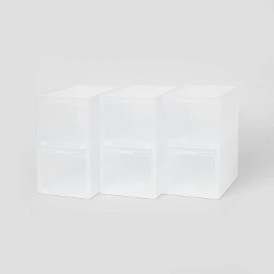 Small Stackable Bins Front Opening Clear Plastic - Brightroom™ 7 Small Stackable Bins Front Opening Clear Plastic - Brightroom™ - Image 5