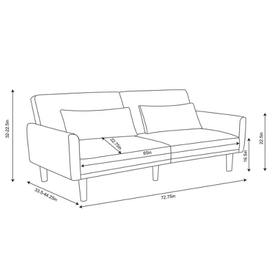 72" Mid Century Modern Futon Sofa - Room Essentials™ 7 72" Mid Century Modern Futon Sofa - Room Essentials™ - Image 5