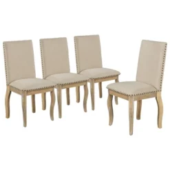5 PCS Round Wood Extendable Dining Table Set With 4 Upholstered Dining Chairs-ModernLuxe 27 5 PCS Round Wood Extendable Dining Table Set With 4 Upholstered Dining Chairs-ModernLuxe -Quality Furniture Store GUEST 3f067f5c e1b8 4a97 b8a1 24e970d94ae6
