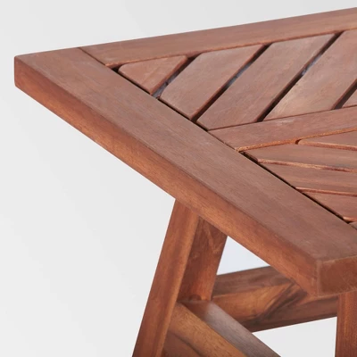 Slatted Chevron Acacia Wood Patio Side Table - Saracina Home 5 Slatted Chevron Acacia Wood Patio Side Table - Saracina Home - Image 3