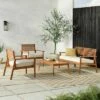 Saracina Home 4pc Mid-Century Modern Slatted Acacia Outdoor Patio Conversation Furniture Set 1 Saracina Home 4pc Mid-Century Modern Slatted Acacia Outdoor Patio Conversation Furniture Set -Quality Furniture Store GUEST 411dcaad 45b7 4dd0 baed 3588ad4a9cc9
