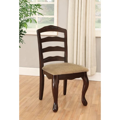Set Of 2 Danburn Floral Accented Ladder Back Side Chair Dark Walnut - HOMES: Inside + Out 3 Set Of 2 Danburn Floral Accented Ladder Back Side Chair Dark Walnut - HOMES: Inside + Out
