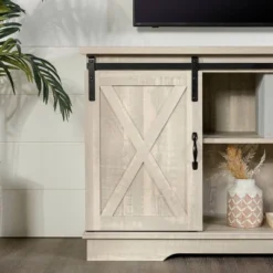 Modern Transitional Sliding Barndoor TV Stand For TVs Up To 65"- Saracina Home -Quality Furniture Store GUEST 45b08206 71d0 4c78 8e78 8a18f861410c