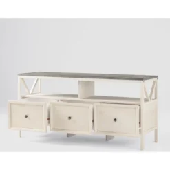 Farmhouse 3 Drawer Wood TV Stand For TVs Up To 65" - Saracina Home -Quality Furniture Store GUEST 47fafb98 b85e 468b 9df3 9537ab731ccb