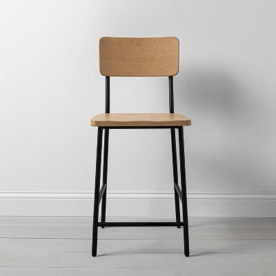 Wood & Steel Counter Stool -Natural/Black - Hearth & Hand™ With Magnolia 4 Wood & Steel Counter Stool -Natural/Black - Hearth & Hand™ With Magnolia - Image 2