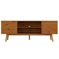 Solid Wood Mid-Century Modern TV Stand For TVs Up To 80" - Saracina Home -Quality Furniture Store GUEST 48805313 cc17 4994 abcd 906cc16aab94