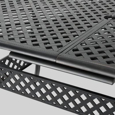 Abigail Rectangle Cast Aluminum Expandable Outdoor Patio Dining Table - Copper - Christopher Knight Home 5 Abigail Rectangle Cast Aluminum Expandable Outdoor Patio Dining Table - Copper - Christopher Knight Home - Image 3