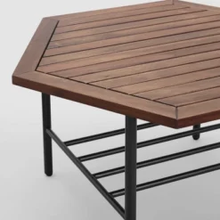 Saybrook Modern Metal And Wood Patio Hexagon Coffee Table - Dark Brown - Saracina Home 20 Saybrook Modern Metal And Wood Patio Hexagon Coffee Table - Dark Brown - Saracina Home -Quality Furniture Store GUEST 4a0ac497 3b7c 4e1f 8060 db898c30d115