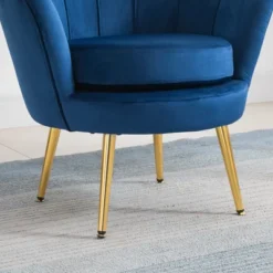 HomCom Elegant Velvet Upholstered Accent Leisure Club Chair With Gold Metal Legs -Quality Furniture Store GUEST 4b7aebc4 7d6c 4017 945a a7b1f5c0bdd4