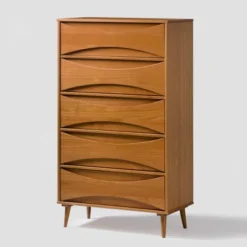 Mid-Century Modern Contoured 5 Drawer Chest Of Drawers - Saracina Home 25 Mid-Century Modern Contoured 5 Drawer Chest Of Drawers - Saracina Home -Quality Furniture Store GUEST 4c1c83b0 0324 4ee8 ae12 19111936c63c