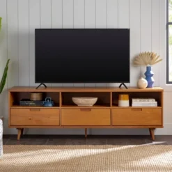 Cara 3 Drawer Mid-Century Modern 3 Drawer TV Stand For TVs Up To 80" - Saracina Home 25 Cara 3 Drawer Mid-Century Modern 3 Drawer TV Stand For TVs Up To 80" - Saracina Home -Quality Furniture Store GUEST 4d0aac2c 9b89 4300 b722 f3e9cc07eded